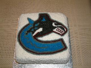 Shark Birthday Cake on Canucks